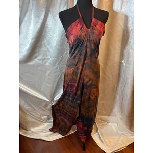 NWOT halter pants suit soft tie dye XL